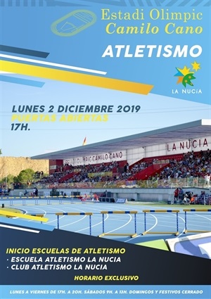 Cartel de la Jornada de Puertas Abiertas de la Pista de Atletismo