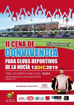 Cartel de la II Cena de Convivencia de Clubs Deportivos