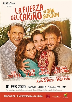 Cartel de la comedia teatral "La fuerza del cariño" en l'Auditori