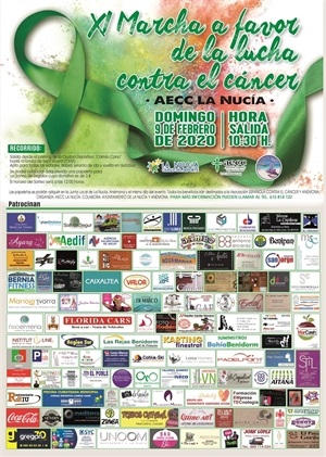 Cartel de la XI Marcha contra el Cáncer de La Nucía