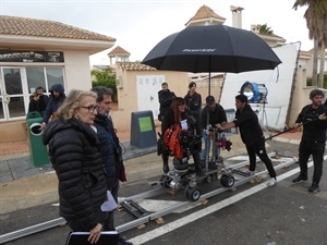 Todo el equipo técnico de la película estuvo trabajando ayer en La Nucía