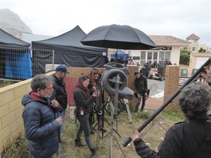 Isabel Coixet dando "acción" a una de las escenas en La Nucía