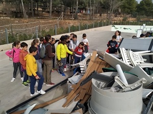 Alumnos de cuarto de primaria en su visita al Ecoparque