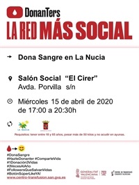 La Nucia Cartel Sangre Donación abril  2020