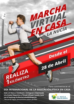 Cartel de a "Marcha Virtual en Casa" de La Nucía