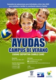 La Nucia Cartel Ayudas Campus Verano 2020