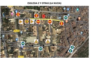 Reordenación del tráfico por las obras en avda. Església