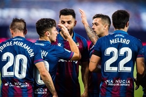 El Levante UD ha lucido la publicidad de "La Nucía, Ciudad del Deporte" en sus camisetas