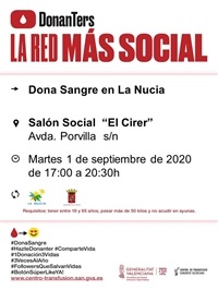 La Nucia cartel sangre donacion 1 septiembre 2020