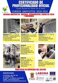 La Nucia cartel cursos Escuela Oficios 2020