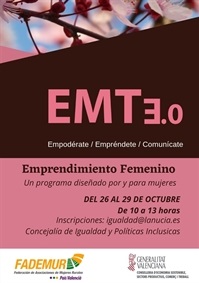 La Nucia Cartel taller igualdad emprendimiento 2020