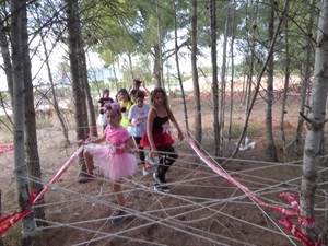 La telaraña de cintas de goma fue uno de los obstáculos más complicados