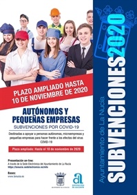 La Nucia Cartel Subv Ayudas Aut 2020 plazo 10 N