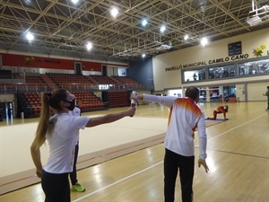 Los entrenamientos de la Selección Nacional Femenina de Relevos 4x100 metros se han desarrollado esta mañana en el Pabellón