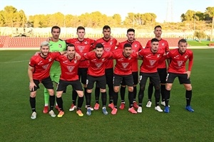 Alineación del CF La Nucía el pasado sábado ante el Valencia "B"