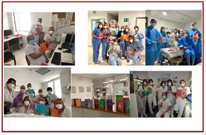 Los escolares de Infantil y Primaria han felicitado con sus Postales de Navidad a los trabajadores del Hospital Comarcal