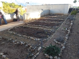 Parcelas para el huerto ecológico habilitadas por los alumnos