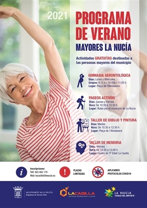 Cartel de la programación de Verano de los Mayores para el verano 2021