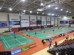 Para este evento se montaron 6 pistas de bádminton en el Pabellón Camilo Cano de La Nucía